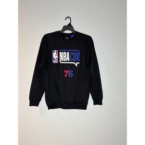 NBA Con Philadelphia 76ers Sweatshirt Mens L Black Crewneck 05BLK3411 NWT Philly